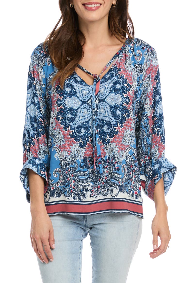Paisley Ruffle Top, Main, color, PRINT