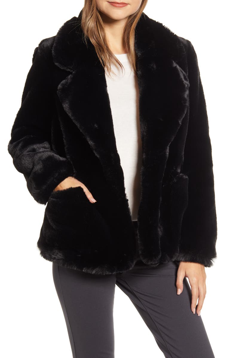 Ellen Tracy Faux Fur Jacket, Main, color, 