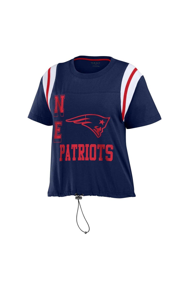 WEAR by Erin Andrews Women's WEAR by Erin Andrews Navy New England Patriots Cinched Colorblock T-Shirt, Alternate, color, Navy