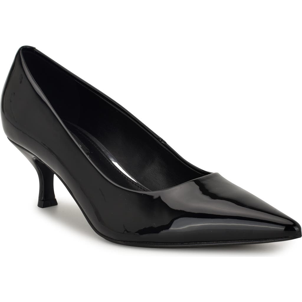 Nine West Sisko Pointed Toe Kitten Heel Pump In Black