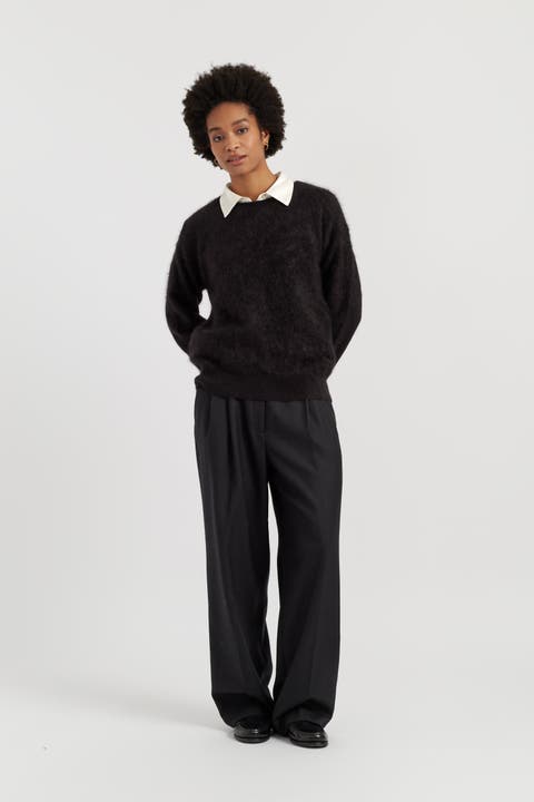 Brushed Cashmere Crew Neck Sweater