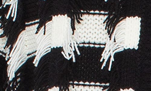 Liverpool Los Angeles Fringe Detail Stripe Sweater In Black