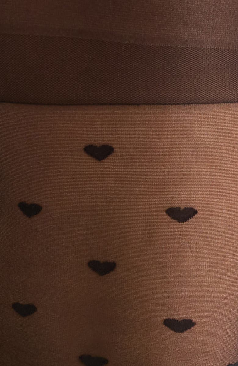 Nordstrom Heart Jacquard Tights, Alternate, color, Black