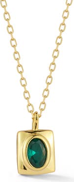 GLAZE JEWELRY Cubic Zirconia Square Pendant Necklace