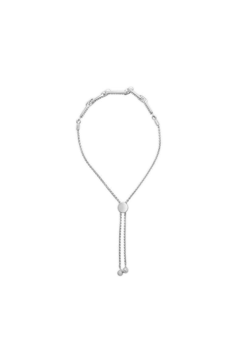 Haus of Brilliance Silver 1/2 Cttw Diamond Paperclip Link Adjustable Bolo Bracelet, Alternate, color, White