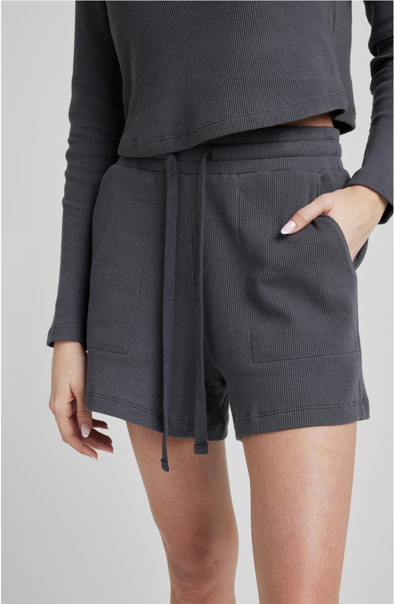 Losano Organic Cotton Drawstring Short, Alternate, color, Charcoal