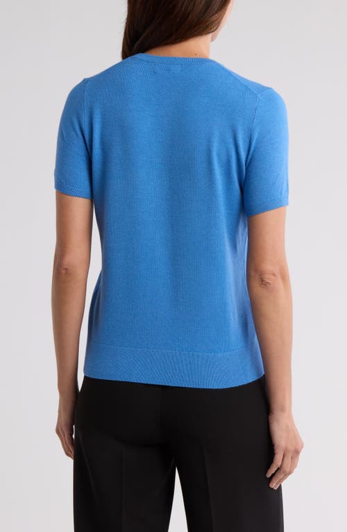 Nordstrom Slim Fit Short Sleeve Sweater In Blue Azurine