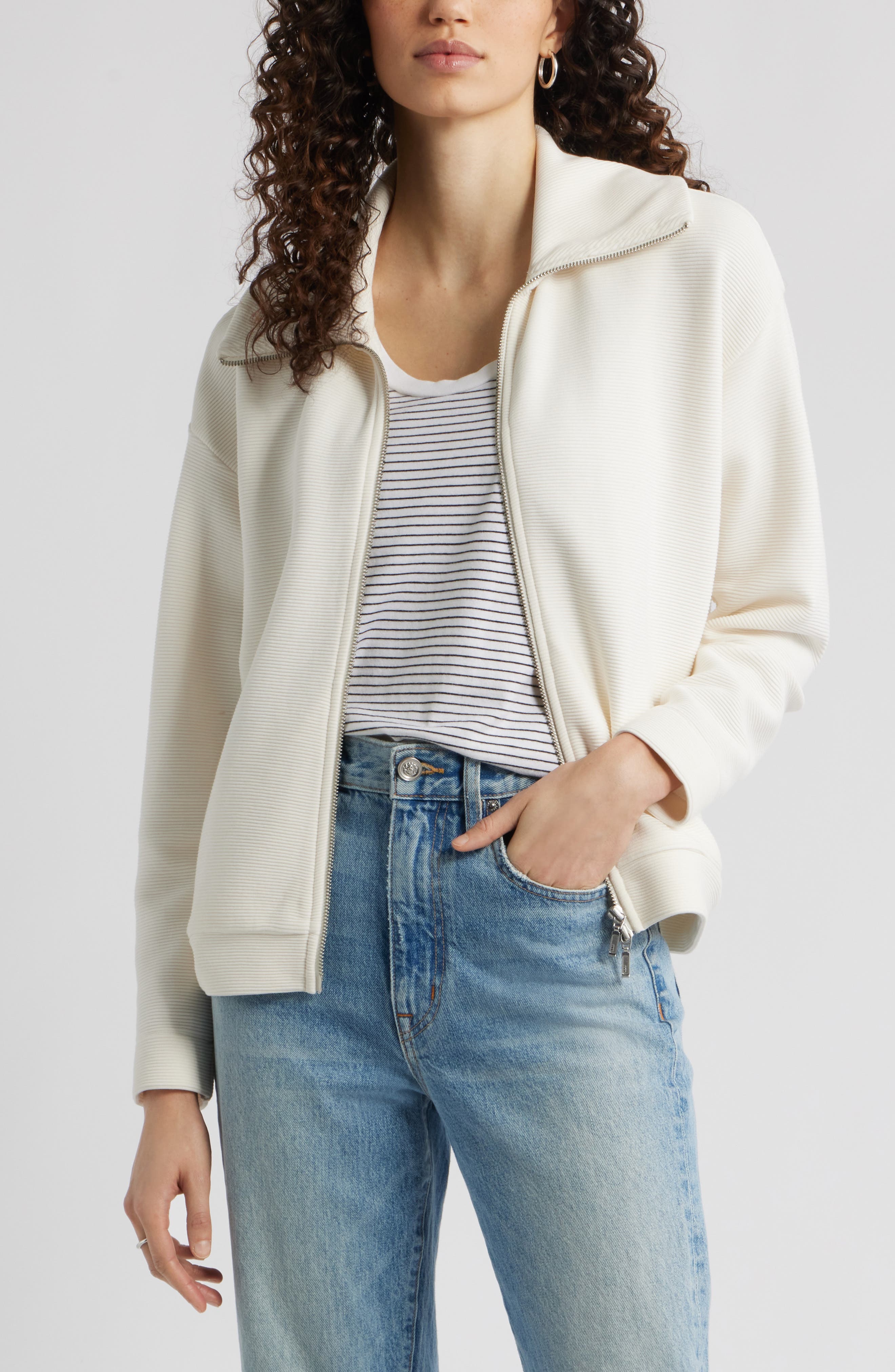 Ottoman Knit Bomber Jacket