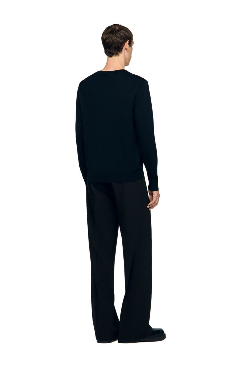 SANDRO Fine knit sweater, Alternate, color, Black
