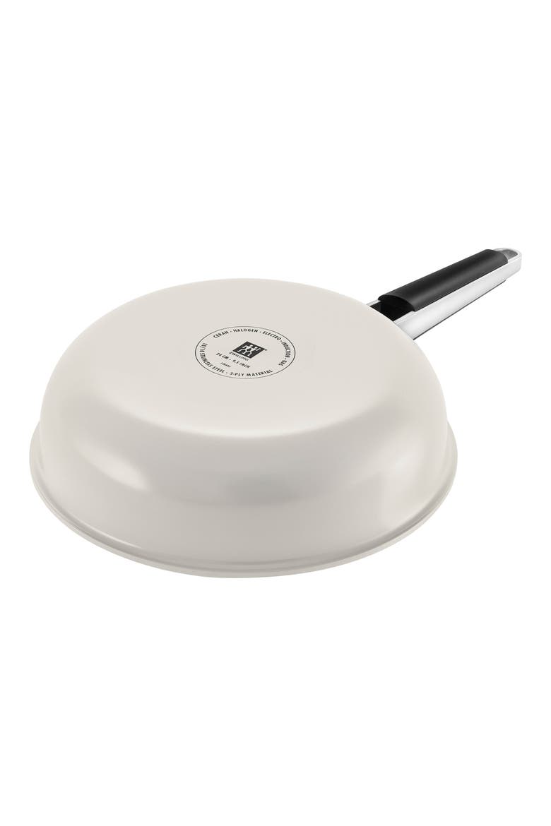 Pure 9.5-Inch Stainless Steel Green Sauté Pan, Alternate, color, IVORY WHITE