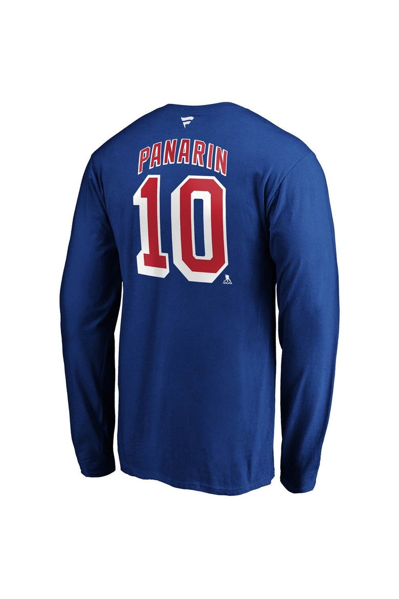 Men's Fanatics Branded Artemi Panarin Blue New York Rangers Authentic Stack Name & Number Long Sleeve T-Shirt, Alternate, color, Blue