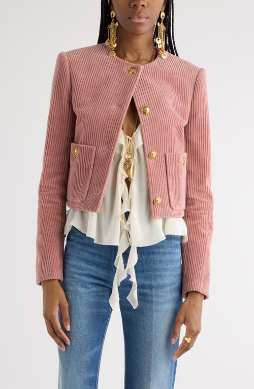 Chloé Cropped Corduroy Jacket Jackets Rose In Wild Pink