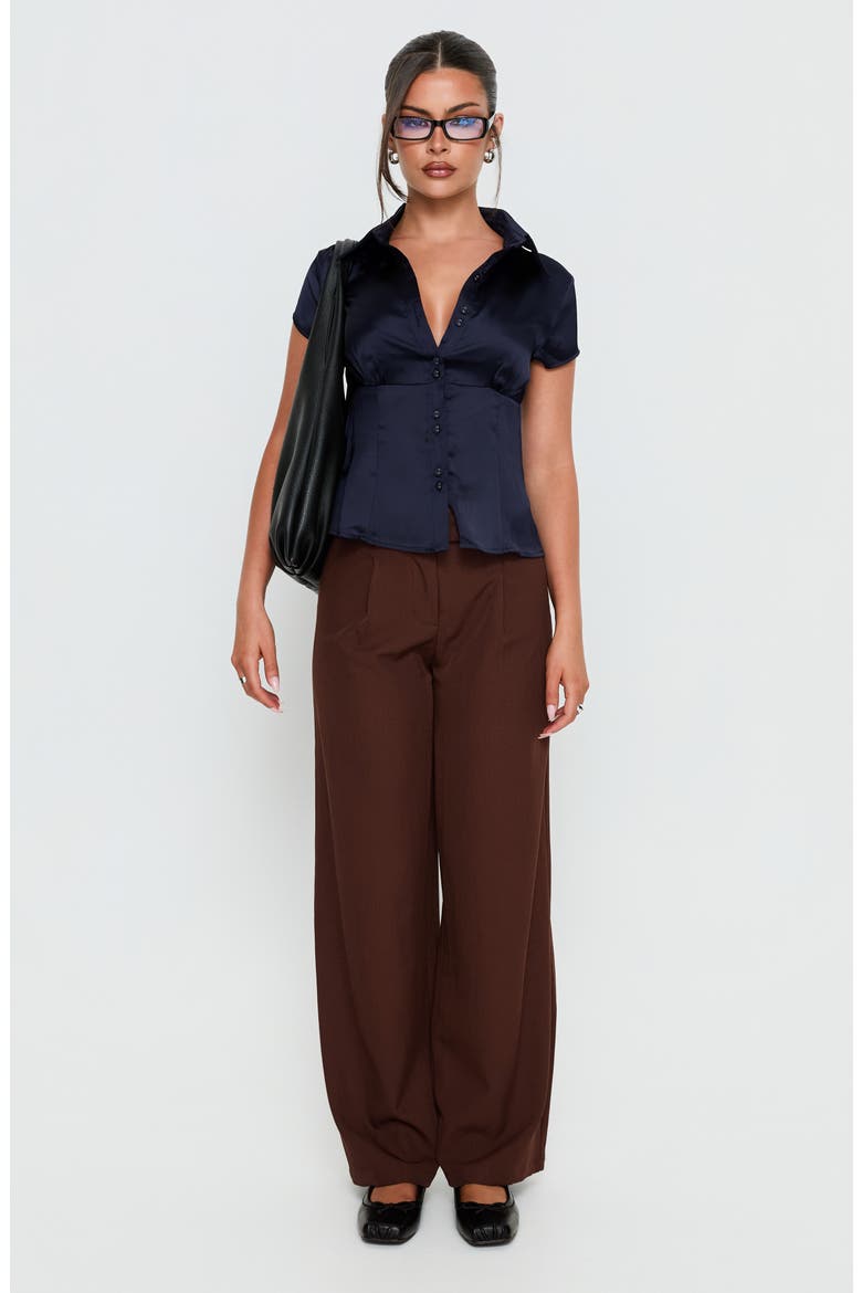 Cottesloe Satin Top, Alternate, color, NAVY