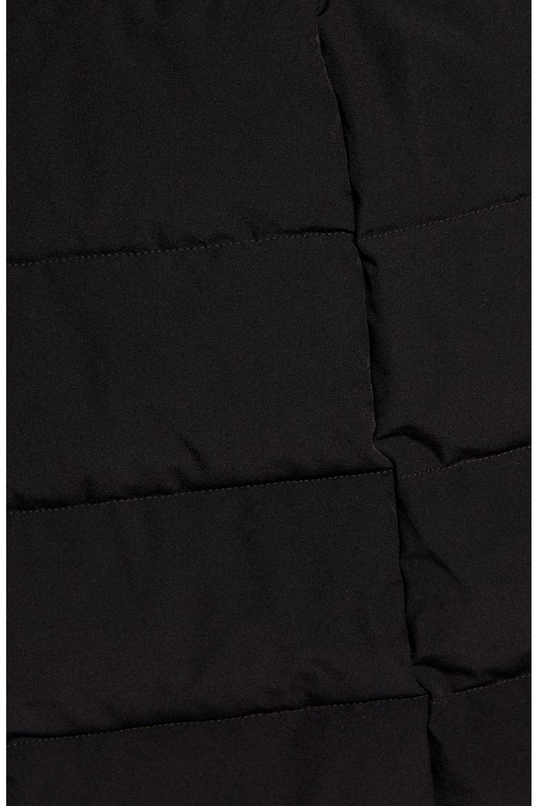 Belted Hooded Quilted Coat, Alternate, color, BLACK