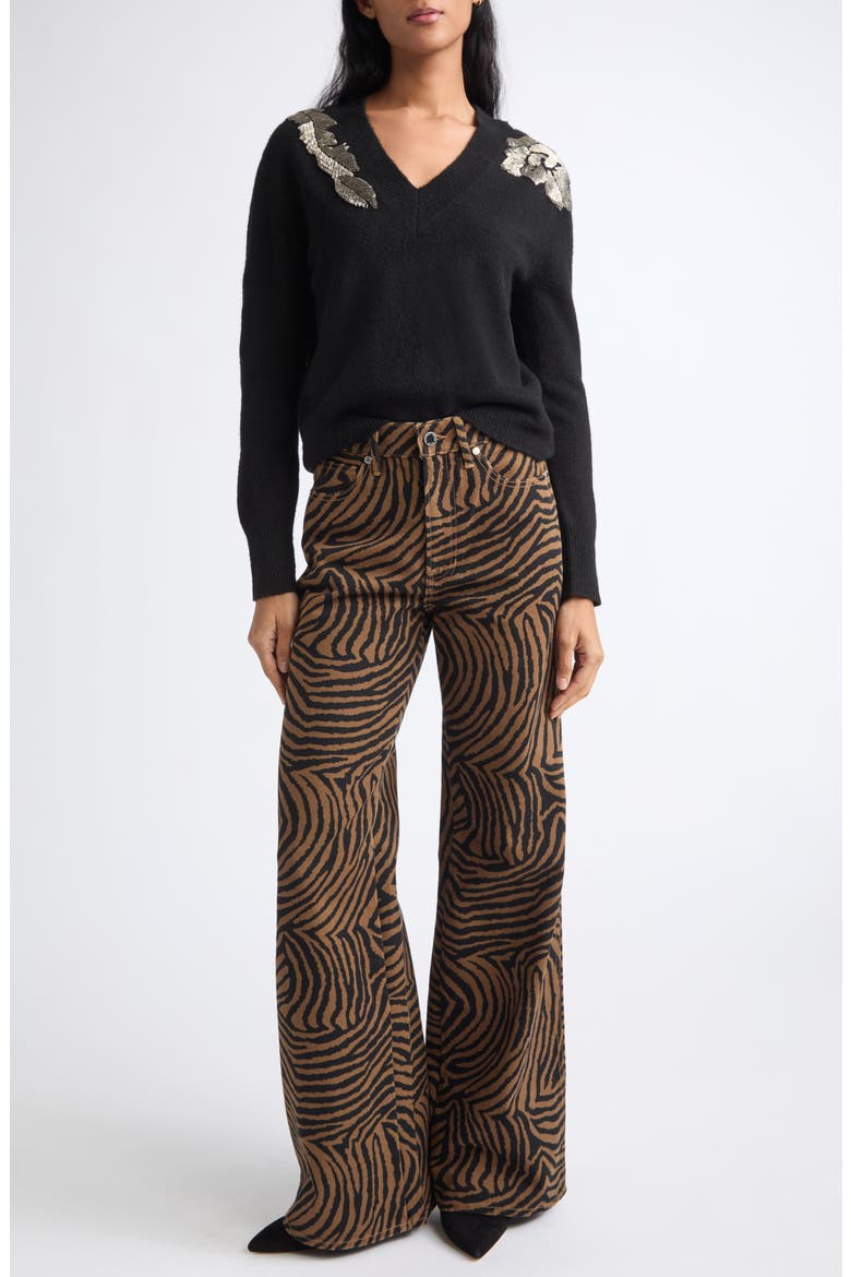 Saelith Embellished Sweater, Alternate, color, BLACK