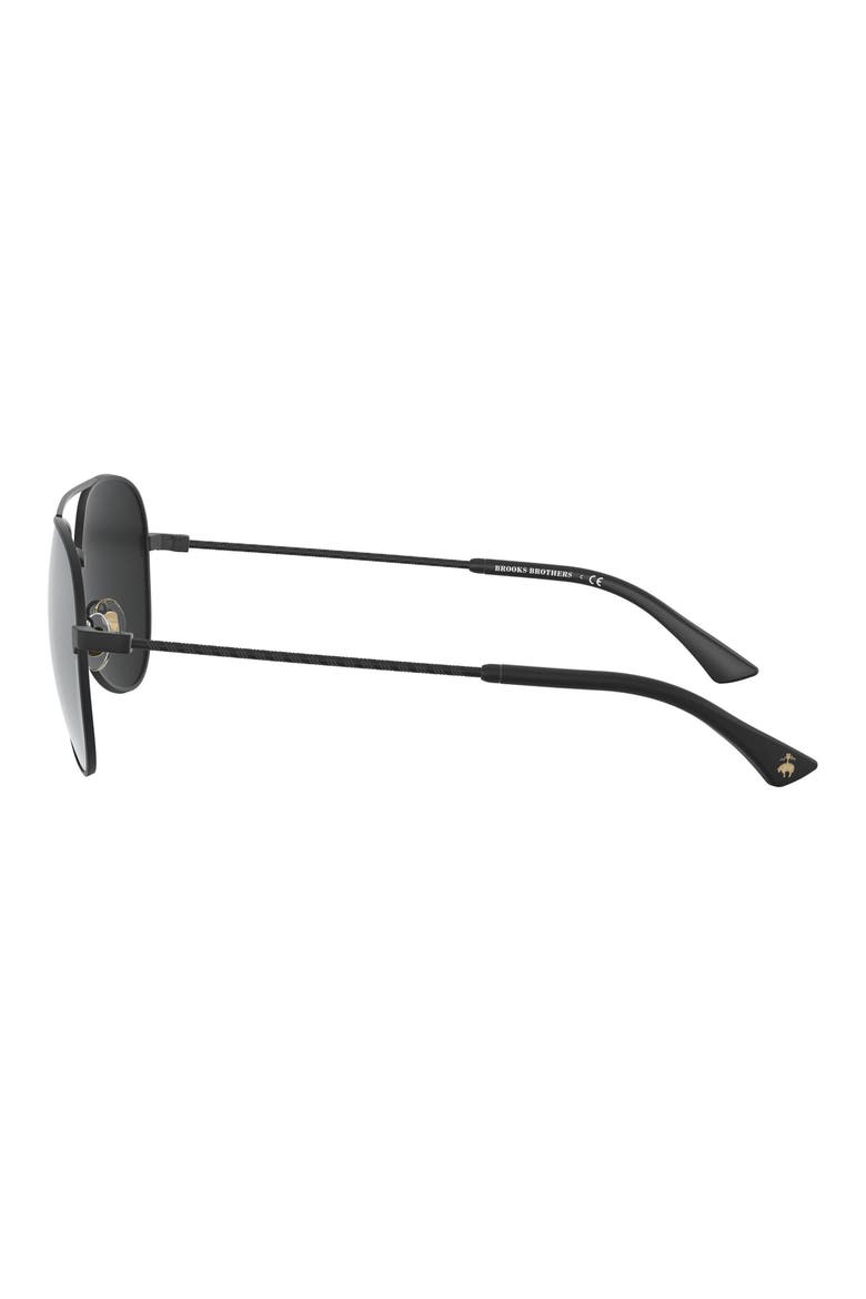 58mm Mirrored Pilot Sunglasses, Alternate, color, MATTE BLACK/ GREY MIRRORED