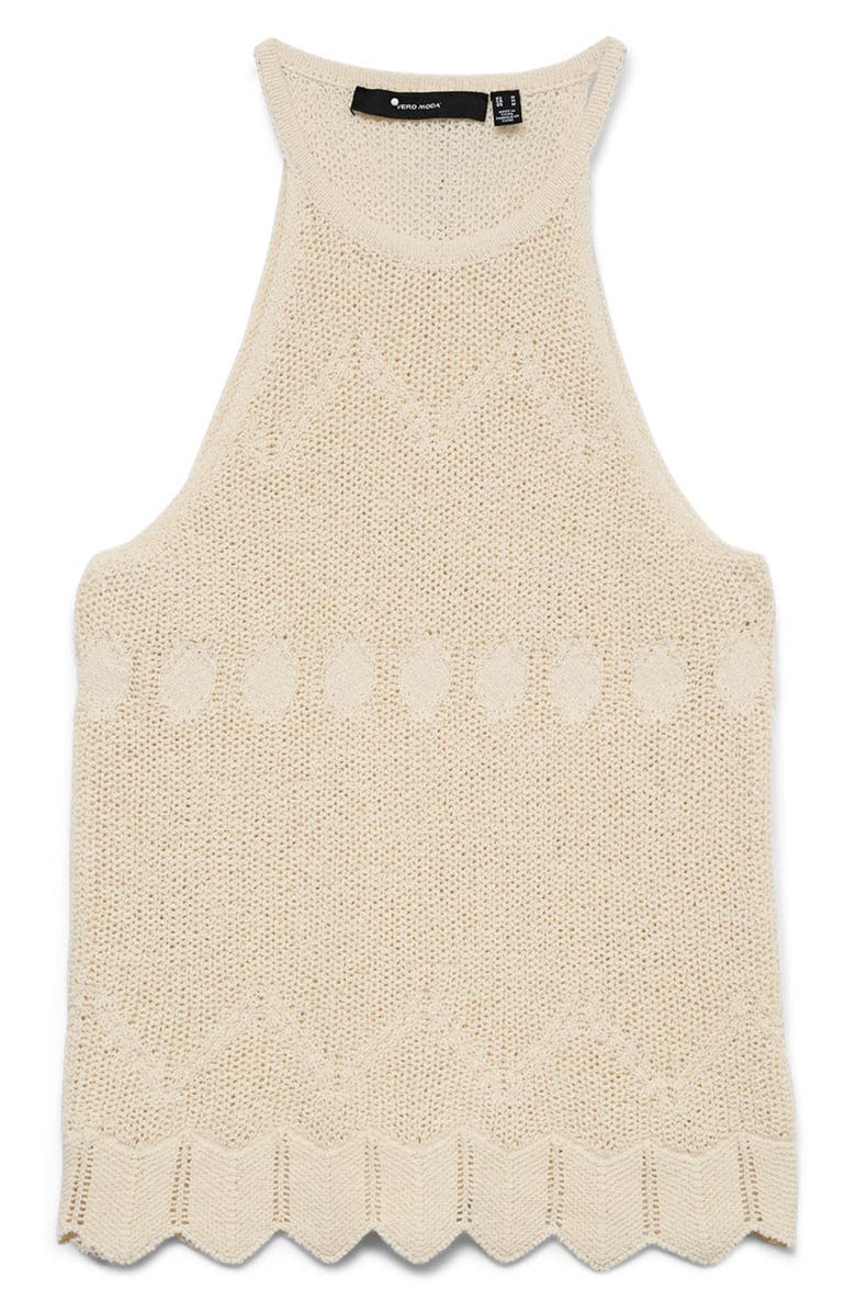 VERO MODA Seashell Sands Pointelle Knit Tank, Alternate, color, Birch