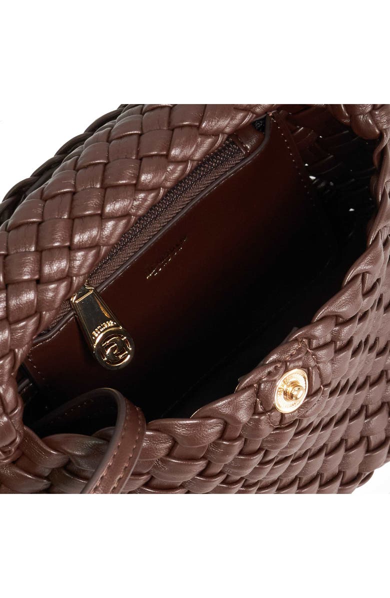 Dune London Dinkydeliberate Woven Top Handle Bag, Alternate, color, Brown/ Brown