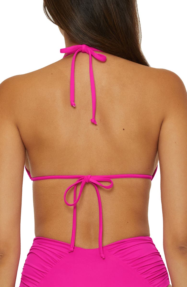 Becca 'Color Code' Triangle Bikini Top, Alternate, color, Azalea