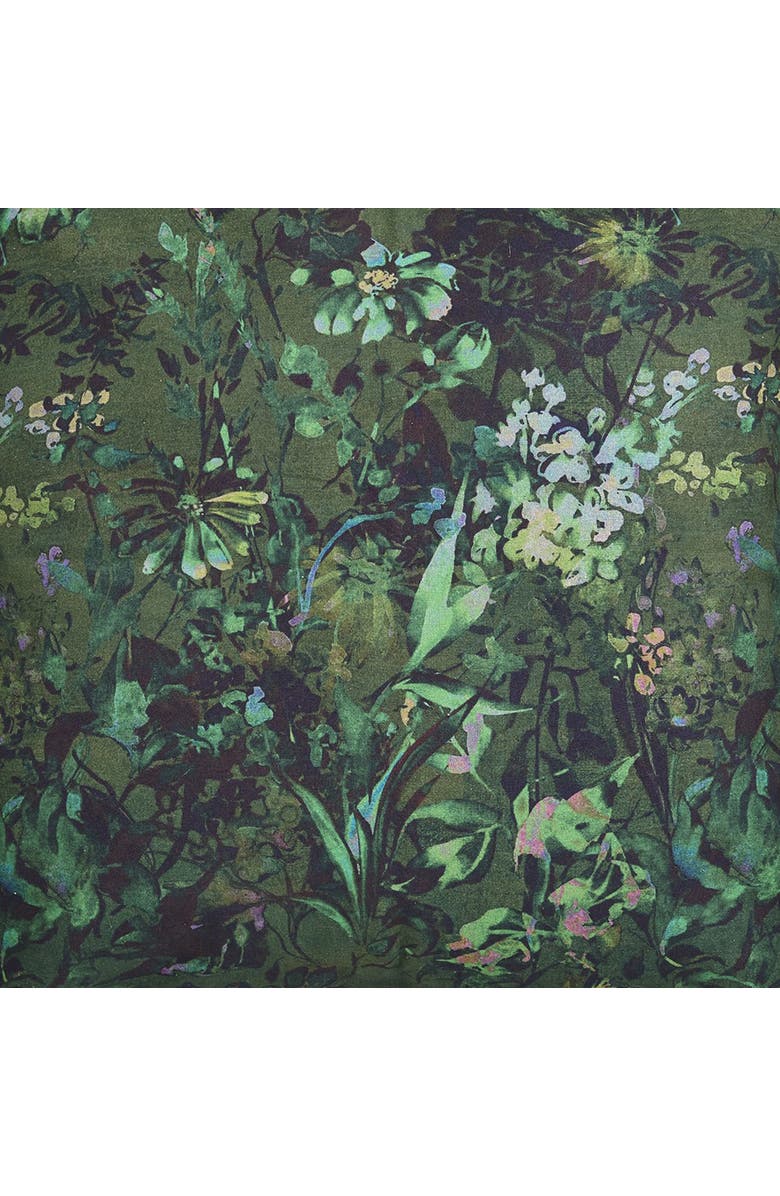 tag Green Garden Floral Cotton Decorative Throw Pillow Square, Alternate, color, Green