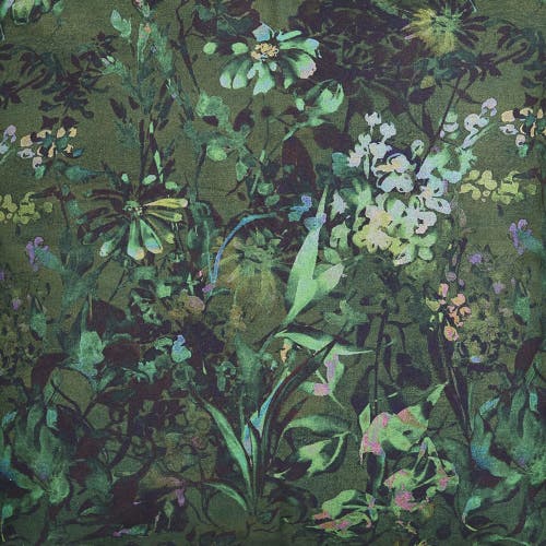 Tag Green Garden Floral Cotton Decorative Throw Pillow Square In Green