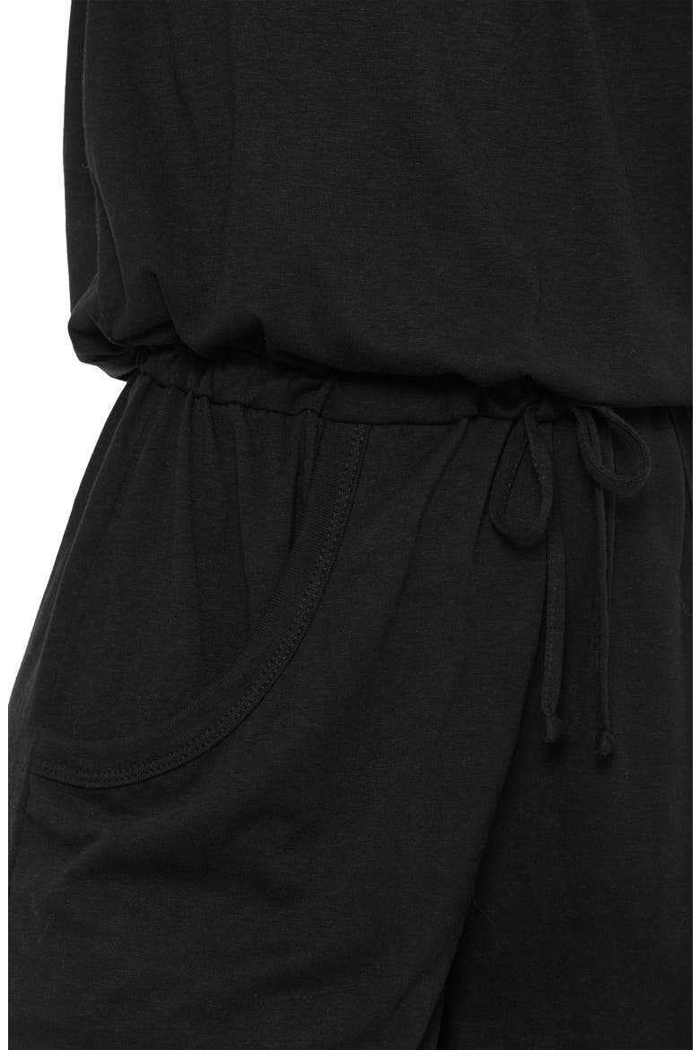 Beach Date Strapless Cover-Up Romper, Alternate, color, BLACK