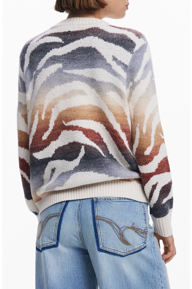 Ombré V-Neck Sweater, Alternate, color, BEIGE