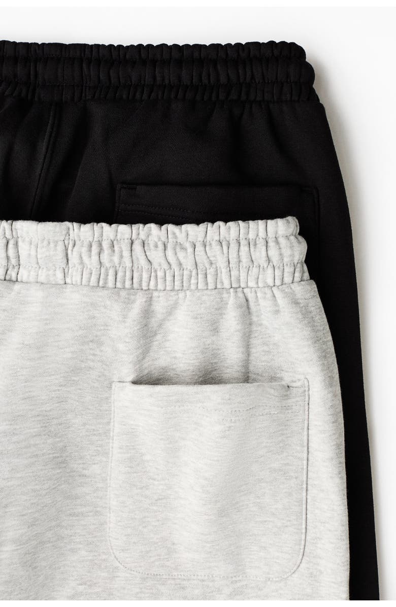 H&M 2-pack regular-fit shorts, Alternate, color, Black/Light Gray Melange