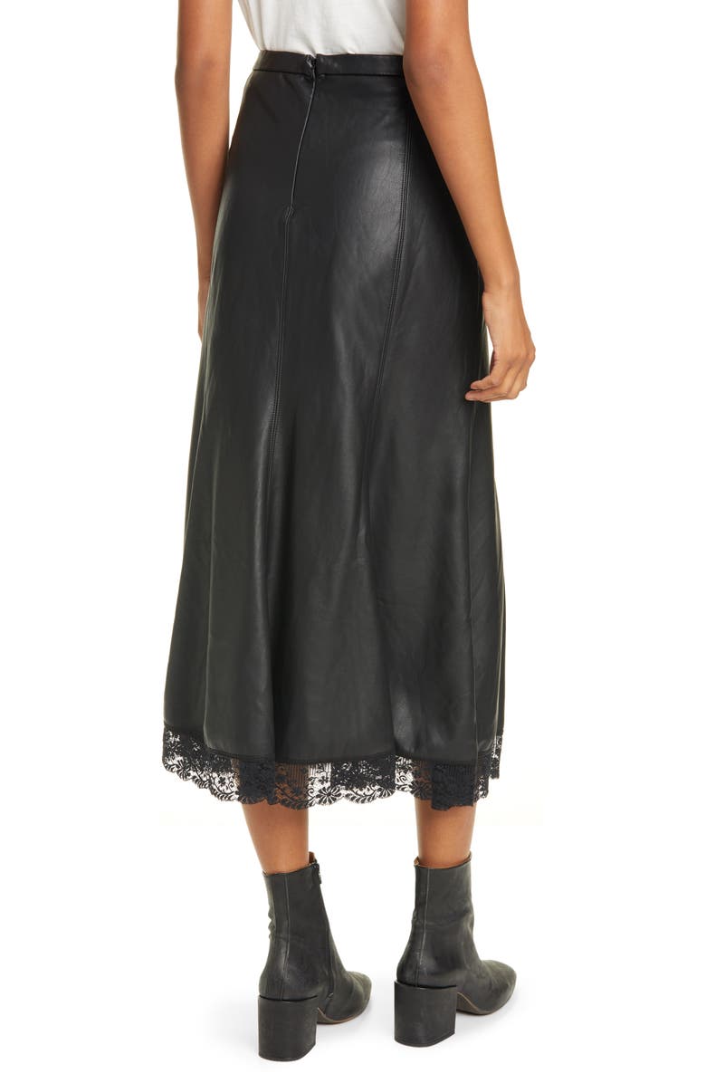 Free People Film Noir Faux Leather Skirt, Alternate, color,