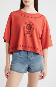 Daydreamer Vintage Floral Cropped Graphic T-Shirt