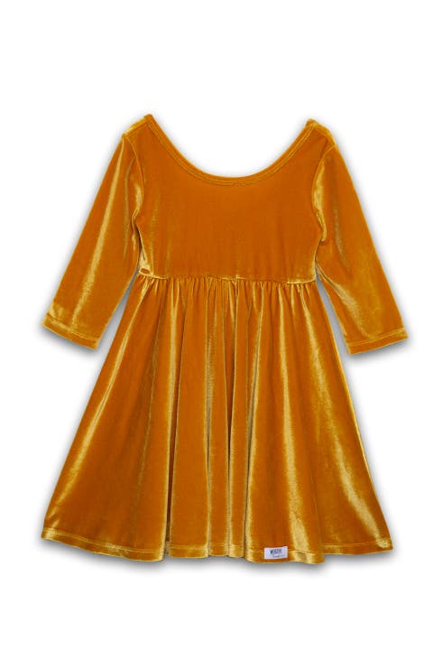 Girls Stretch Velvet Twirly Dress