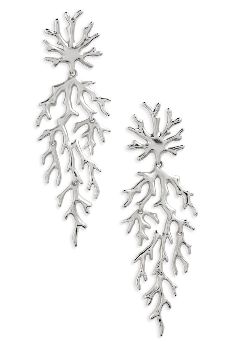 High Summer Aviana Drop Earrings, Main, color, SILVER