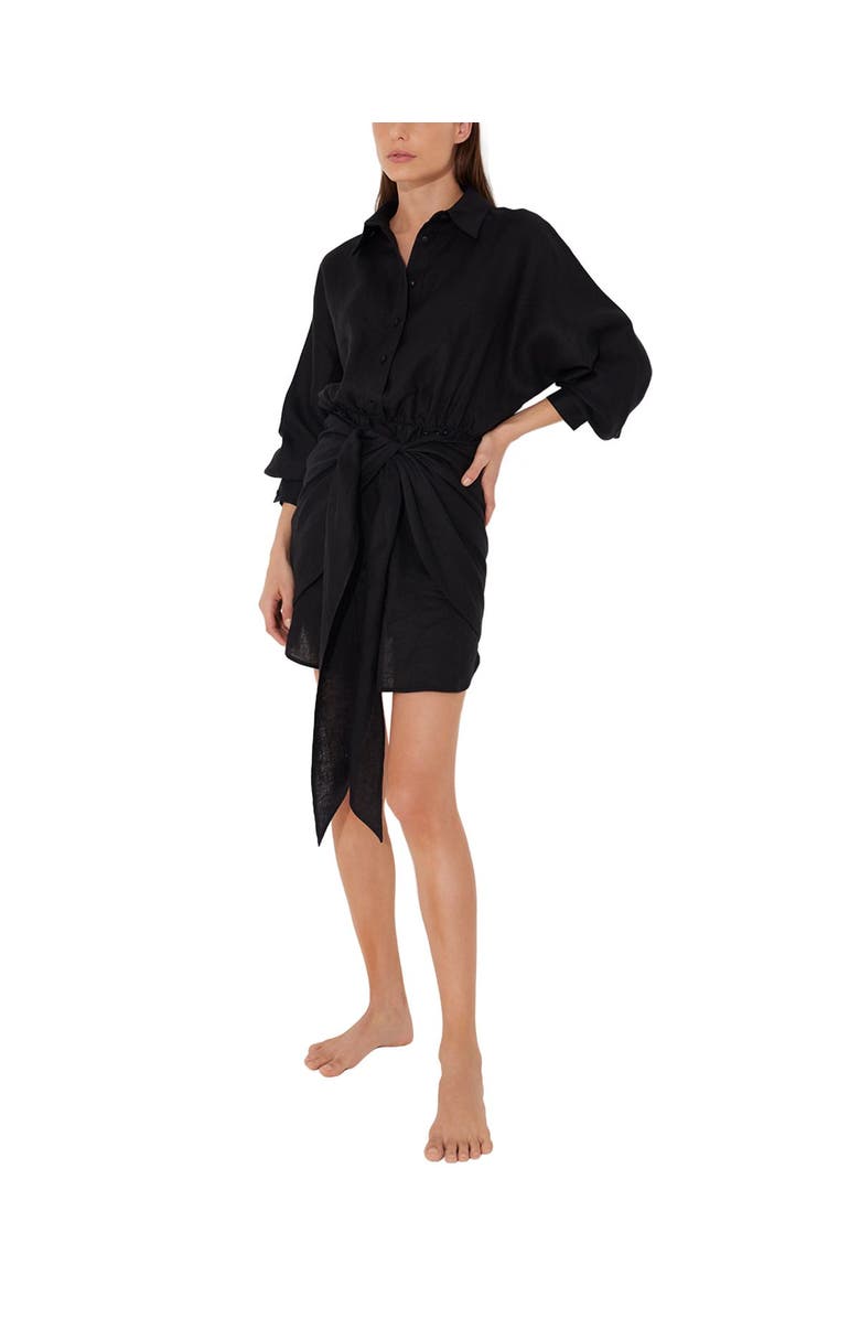 Moeva Guadalupe Dress Cover Up Resortwear, Main, color, Black