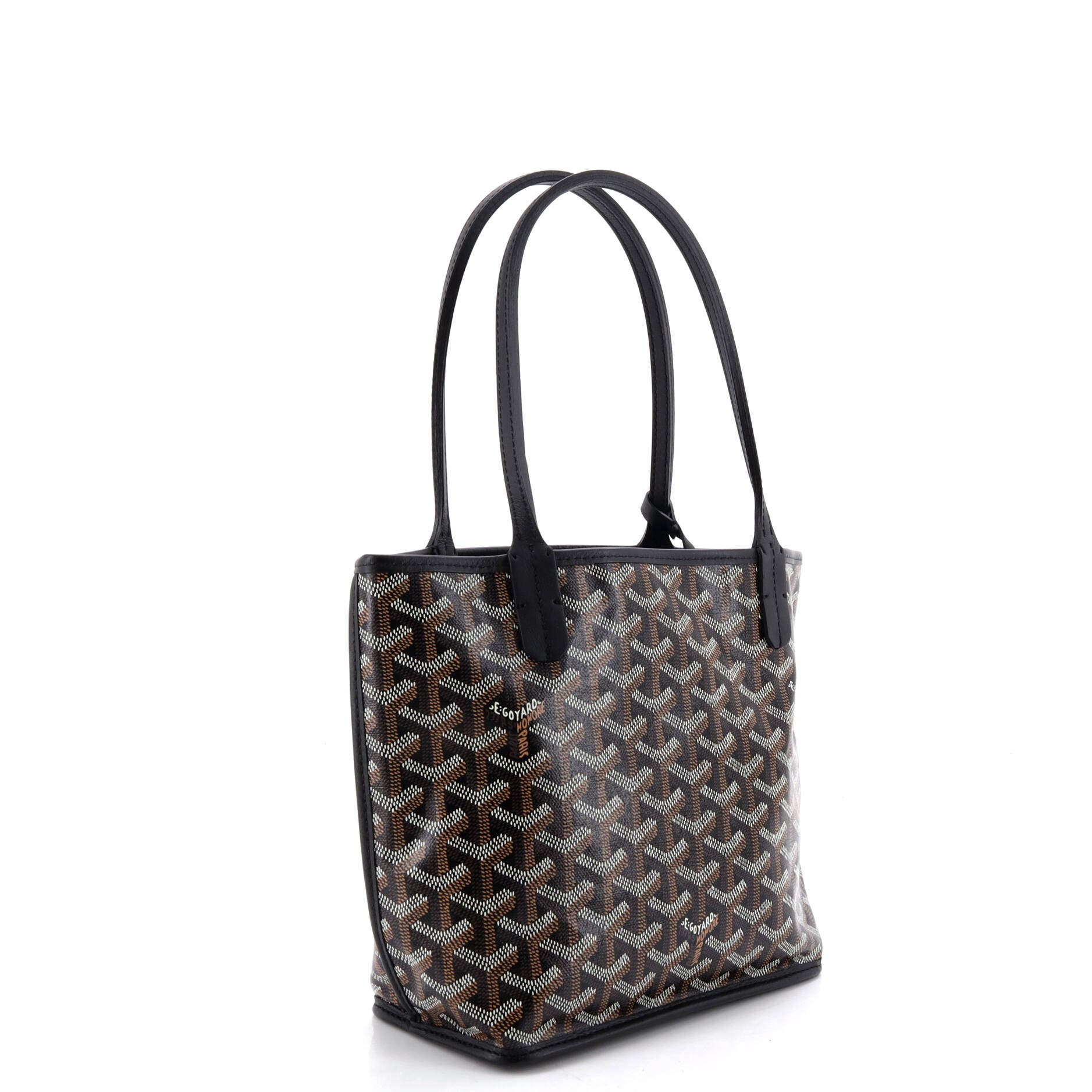 Pre-Owned Goyard Anjou Reversible Tote Coated Canvas Mini, Alternate, color, Black