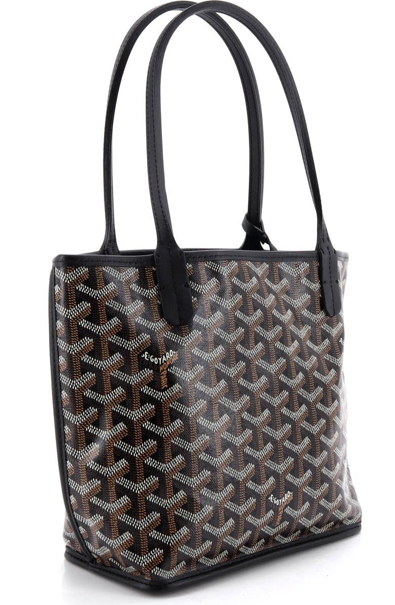 Pre-Owned Goyard Anjou Reversible Tote Coated Canvas Mini, Alternate, color, Black