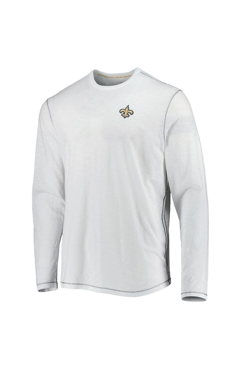 Tommy Bahama Men's Tommy Bahama White New Orleans Saints Laces Out Billboard Long Sleeve T-Shirt, Alternate, color, White