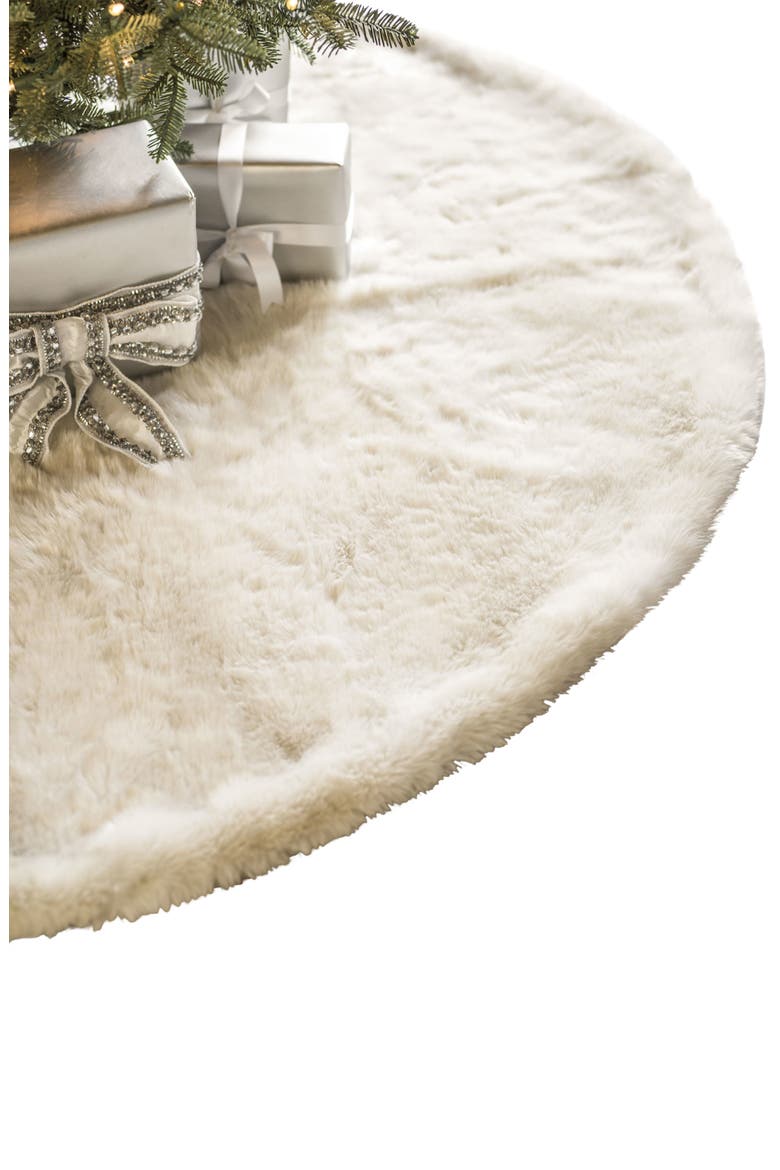 Lodge Faux Fur Tree Skirt, Alternate, color, CREAM