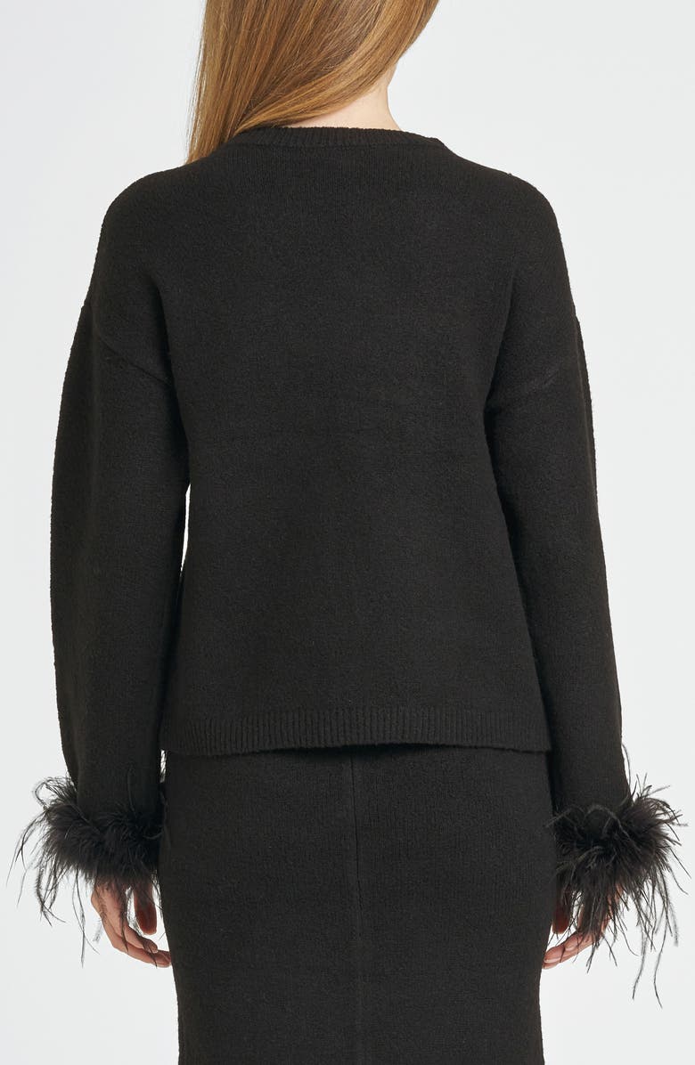 WAYF Sadie Feather Trim Sweater, Alternate, color, 