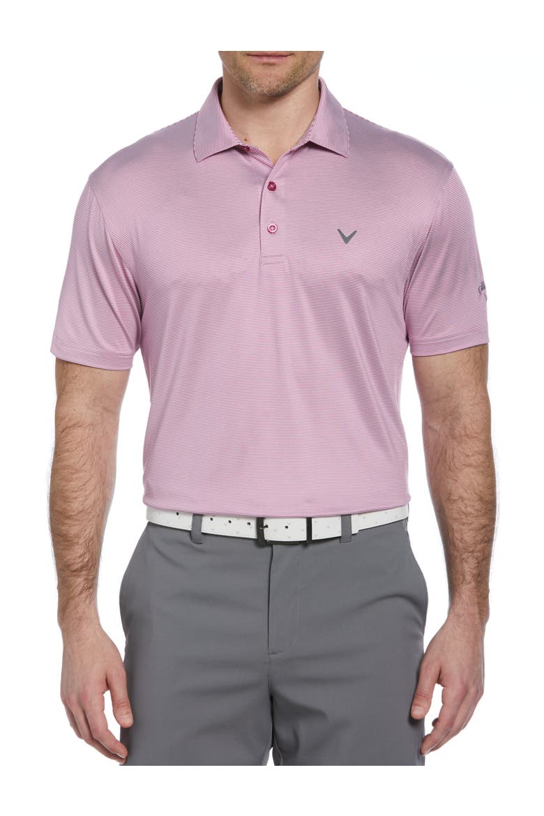 Fine Line Striped Polo Shirt, Main, color, PURPLE ORCHID