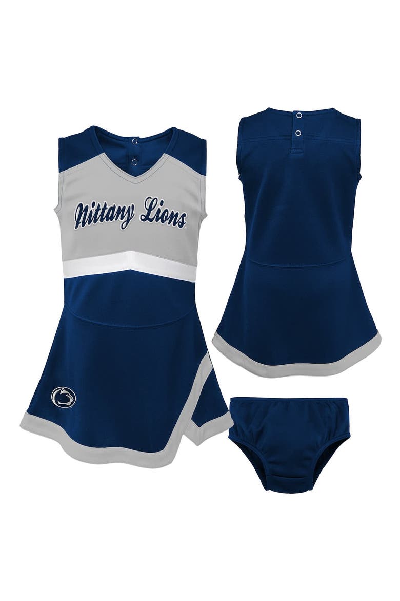 Girls Preschool Navy Penn State Nittany Lions Two-Piece Cheer Captain Jumper Dress & Bloomers Set, Main, color, Navy
