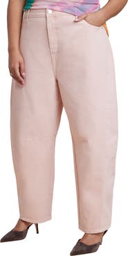 ELOQUII Pink Wash Barrel Leg Jean