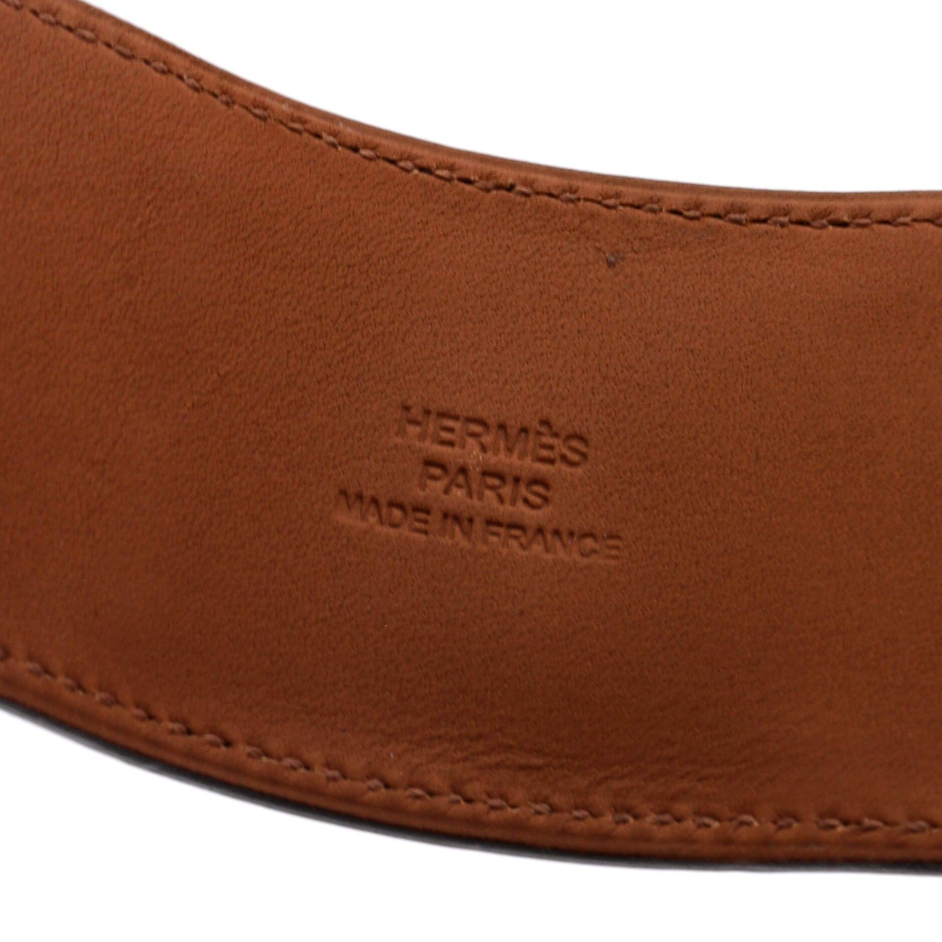 Pre-Owned Hermes Collier de Chien Bracelet Leather, Alternate, color, Blue