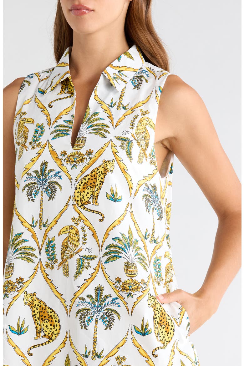 Lexya Print Sleeveless Minidress, Alternate, color, WHITE-CAMEL