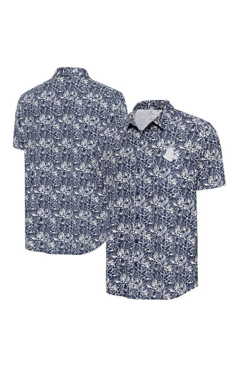 ANTIGUA Men's Antigua Navy Boston Red Sox Resort Button-Up Shirt, Alternate, color, Navy