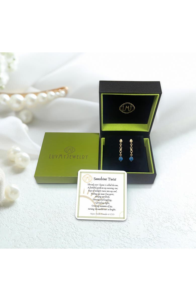 LuvMyJewelry Firefly Design Yellow Gold Plated Sterling Silver Turquoise Gemstone Dangle Earring, Alternate, color, 14Kt Gold Vermeil On Sterling