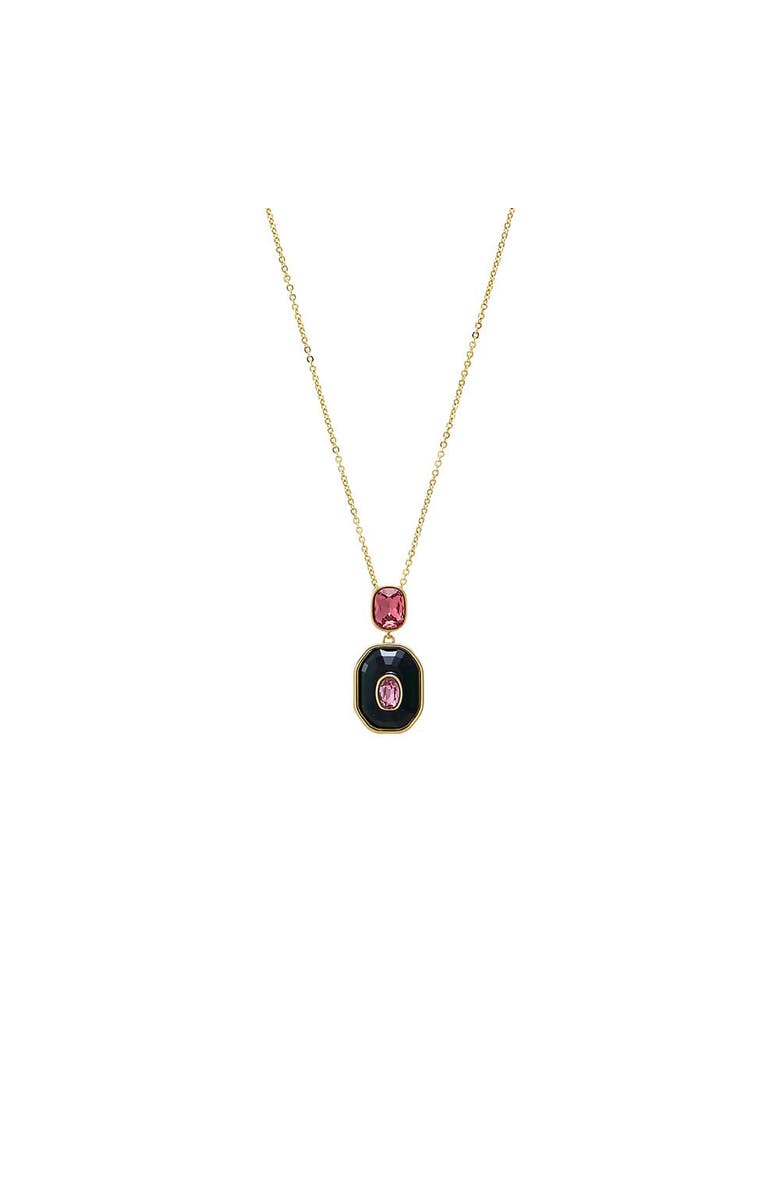 BY ADINA EDEN Multi-Color Octagon Crystal Necklace, Main, color, Black