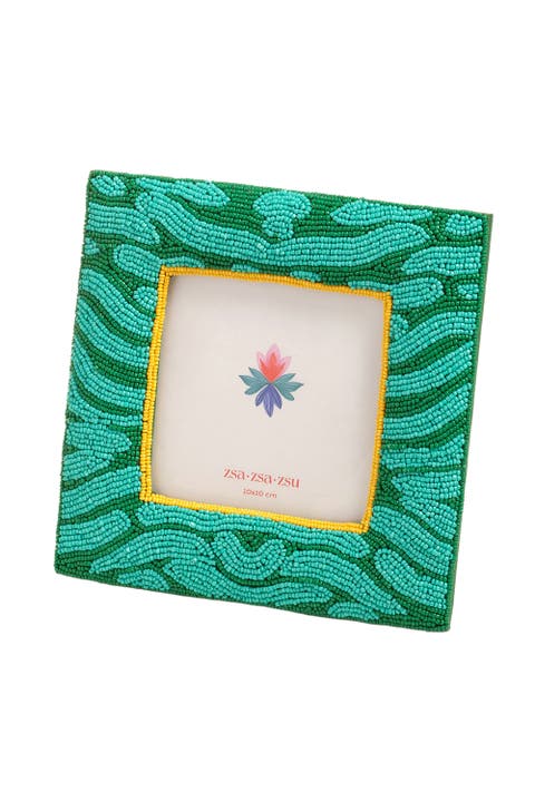 Dadri Decorative  Beaded Wood Frame 7X7 In