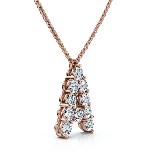 Bliss Diamond 1ct Diamond Initial "a" Pendant 14k Gold 18" Necklace Lab Grown 5/8" Tall In Gold