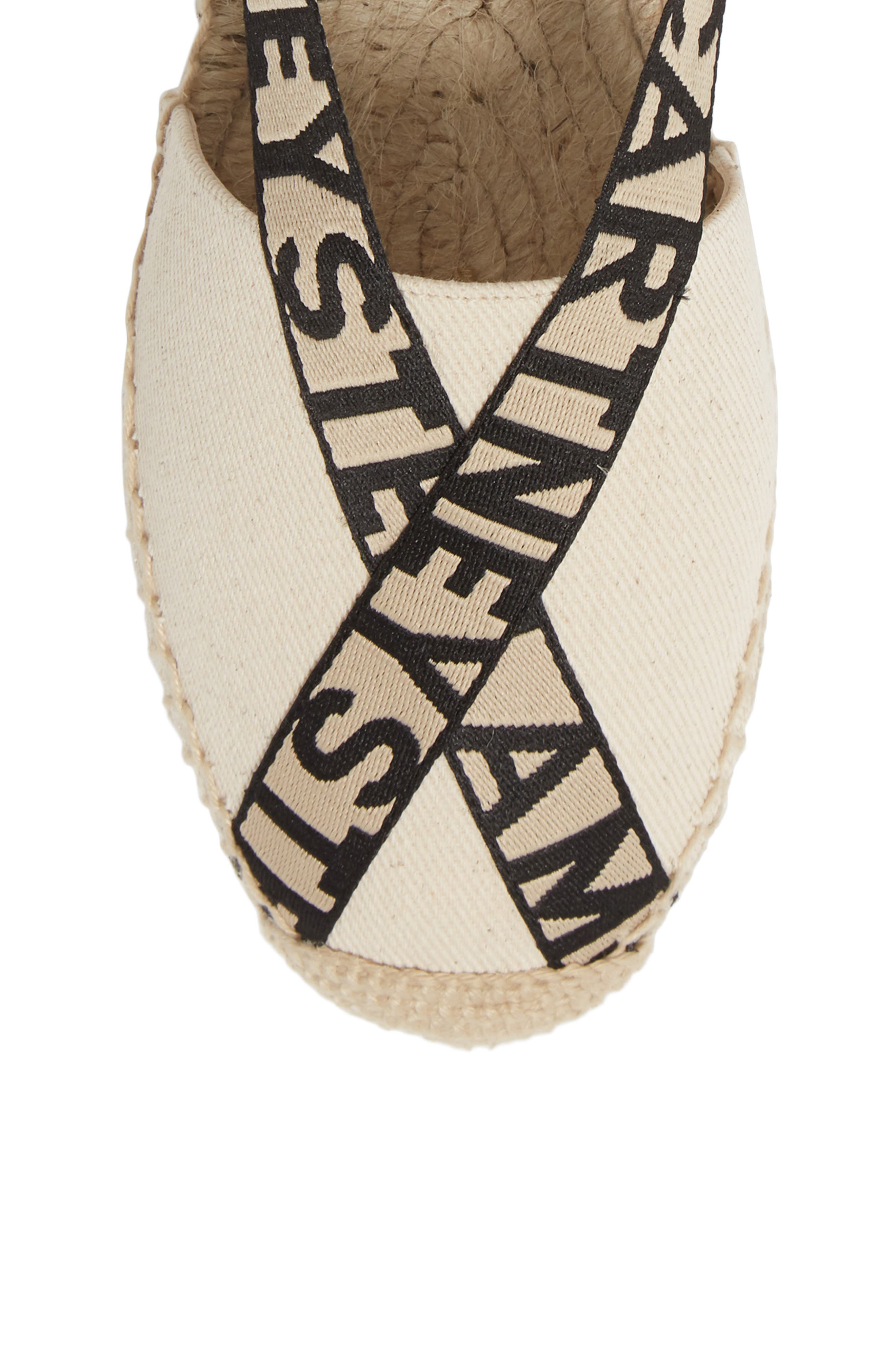 Gaia Logo Ankle Wrap Espadrille Flat, Alternate, color, STRAW/ ECRU