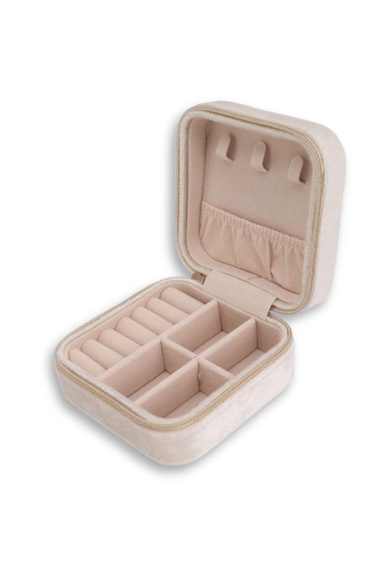 Velvet Square Jewelry Case, Alternate, color, White